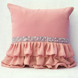 Beige Latte Ruffled Pillow Cover