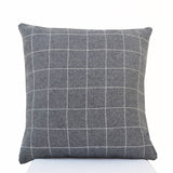 Gray Wool Felt Decorative Throw Pillow Cover, Geometric Design Pillow Case, Designer Cushion Cover