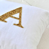 Customized Gold Sequin Alphabet Throw Pillow Cover