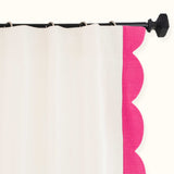 Ivory Curtain With Pink Scallops