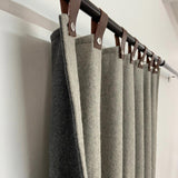 Double Layer Wool Curtains With Leather Tabs