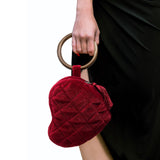 Handmade Heart Shaped Purse With Wooden Handle