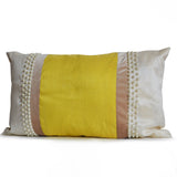 Elegant Sunshine Decorative Throw Pillow Cover Cushion In Ivory Yellow Silk Beige Velvet Cushion