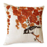 Autumn Leaves and Bird Pillow