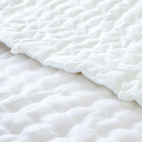 Ivory Linen Quilt With Pom Poms