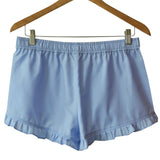 Blue Cotton Monogrammed Pajama Shorts