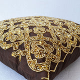 Gold Floral Lattice Pillow