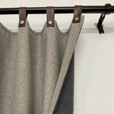 Double Layer Wool Curtains With Leather Tabs