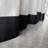 Gray Wool Curtains, Leather Ties and Trim Curtain