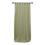 Green Chevron Wool Curtains with Leather Tabs