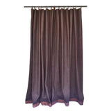 Brown Wool Curtains With Leather Ties and Trim Curtain