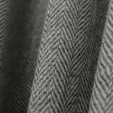 Gray Chevron Leather Tab Wool Curtain