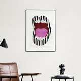 Black White Stripes Lipstick Wall Art