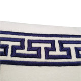 Greek Key Velvet Embroidered Pillow Cover