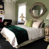 Emerald Green Velvet Quilt, Pick Stitch Bedspread