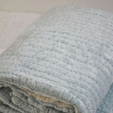 Icy Blue Velvet Cotton Quilt