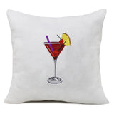 Cocktail Pillow Cover, Drinks Pillow Cover