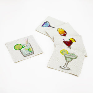 Beaded Drink Coaster, Set of 5 Coasters