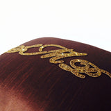 Custom Monogrammed Throw Pillow Cover in Brown with Luxurious Custom Embroidery Sequin Monogrammed Decorative Pillows