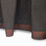 Brown Wool Curtains With Leather Ties and Trim Curtain