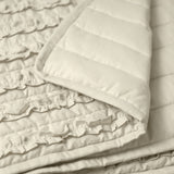 Beige Cotton Ruffle Quilt