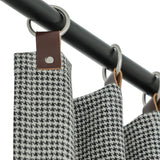 Black Grey Houndstooth Wool Curtain