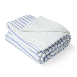 Blue White Stripes Nursery Quilt