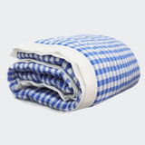 Blue Gingham Cotton Quilt and Shams