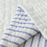 Blue White Bold Stripes Quilt