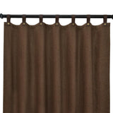 Brown Chevron Wool Curtains With Leather Tabs