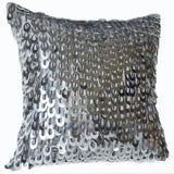 Cascading Silver Sequin Pillow Cover