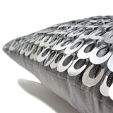 Cascading Silver Sequin Pillow Cover