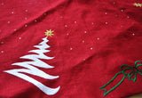 Handcrafted Customizable Christmas Tree Skirt in Red Burlap