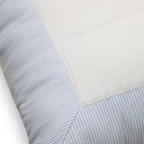 Blue White Cotton Quilt With Striped Edge