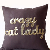 Crazy Cat Lady Sequin Pillow Cover