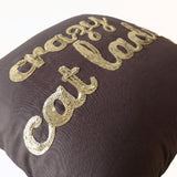 Crazy Cat Lady Sequin Pillow Cover