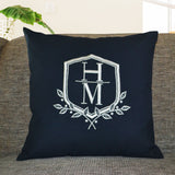 Crest Monogram Pillow Cover