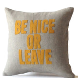 Custom Throw Pillow Cover in Yellow Applique