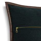 Dark Green Chevron Wool Throw Pillow Cover