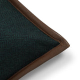 Dark Green Chevron Wool Throw Pillow Cover