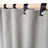 Gray Wool Curtains, Leather Ties and Trim Curtain