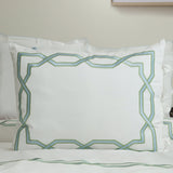 Embroidered Fretwork Duvet Cover Set