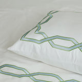 Embroidered Fretwork Duvet Cover Set