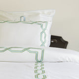 Embroidered Fretwork Duvet Cover Set