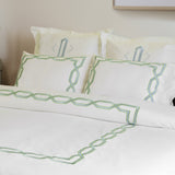 Embroidered Fretwork Duvet Cover Set