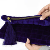 Gridlock Velvet Fold Over Clutch