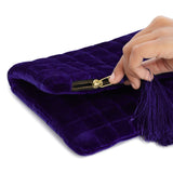 Gridlock Velvet Fold Over Clutch