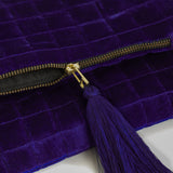 Gridlock Velvet Fold Over Clutch