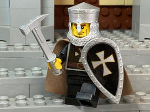 Hospitaller Crusader w/NEW Crusader Helm & Custom Kite Shield! (in Metallic Silver)