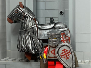 Heavy Cavalry Holy Sepulchre Crusader w/Trusty Steed! (In Oxidized Iron)